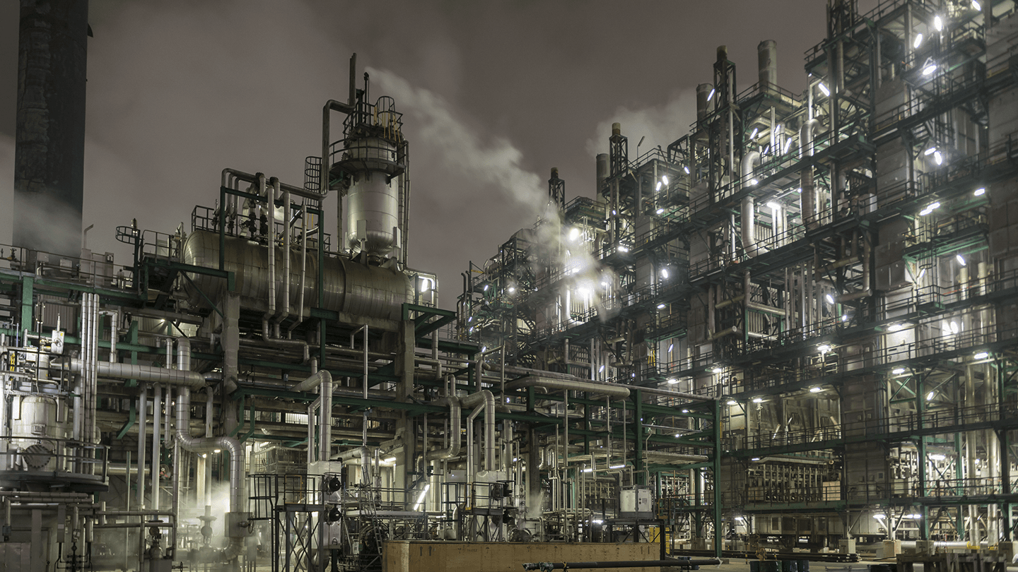 Refinery at night