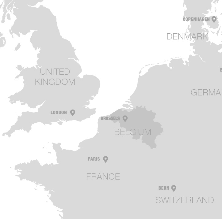 Map showing Antwerp, Belgium and neighboring countries